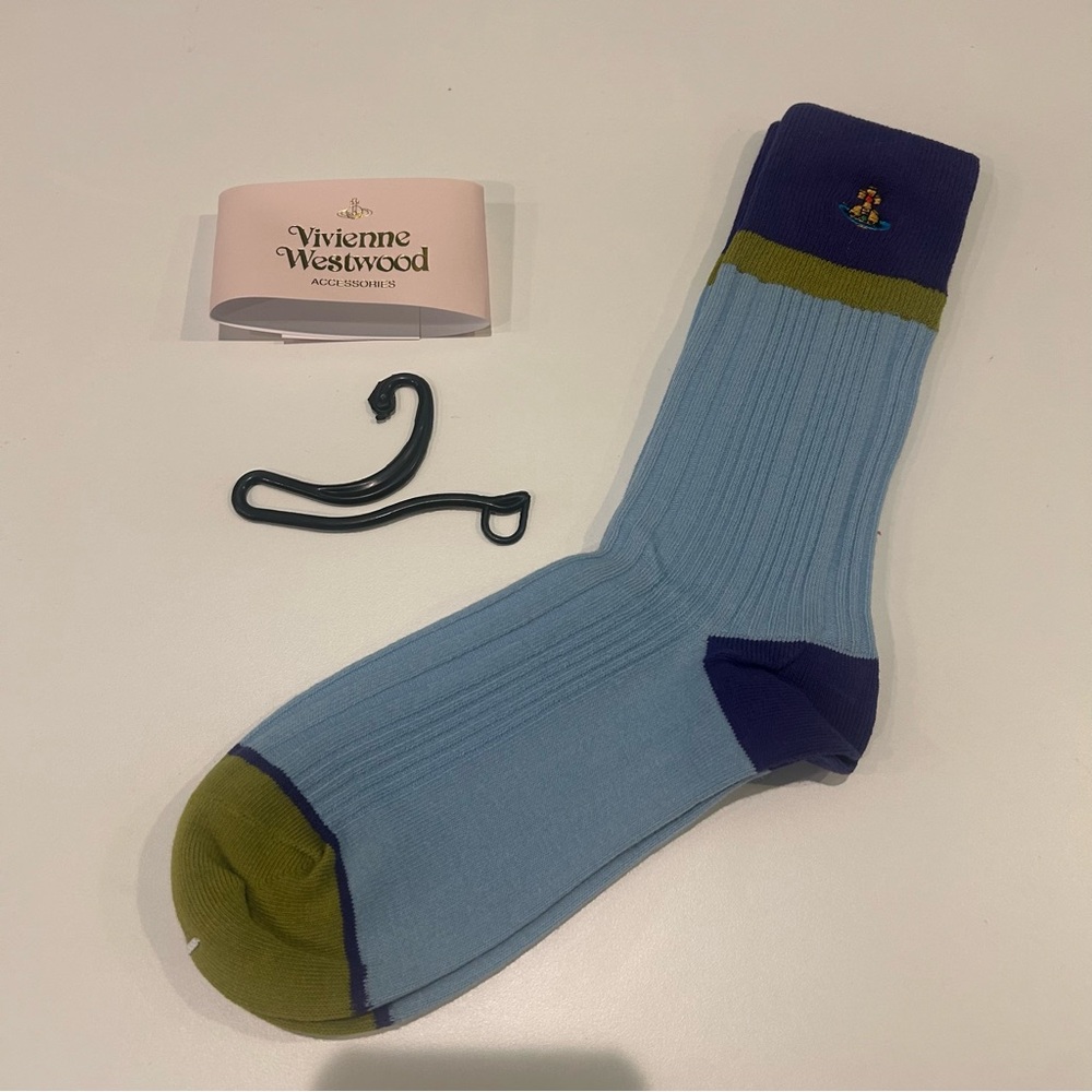 Vivienne Westwood Light Blue and Purple Socks - Picture 3 of 4